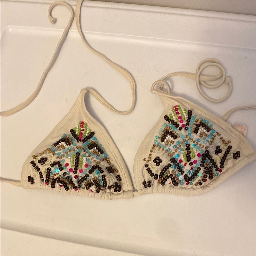 Women’s beaded bikini top medium